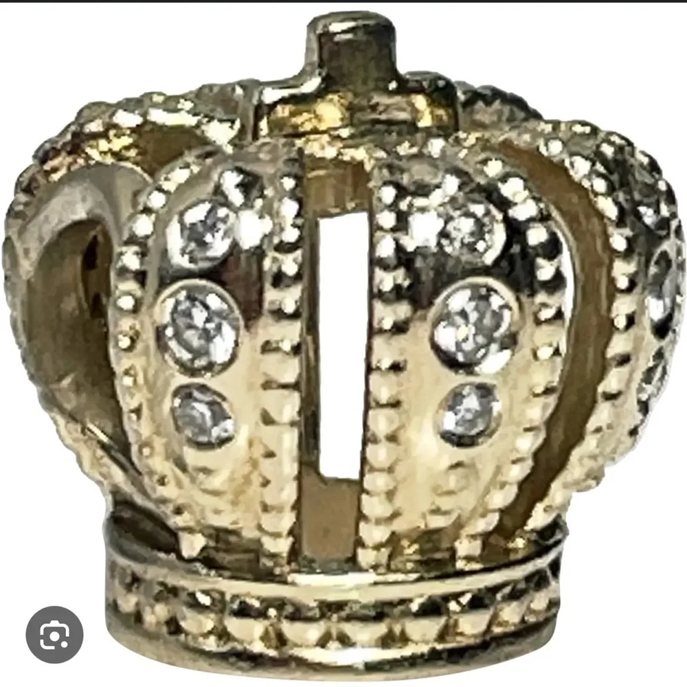 Pandora Yellow Gold Diamond Crown Retired - Picture 1 of 4